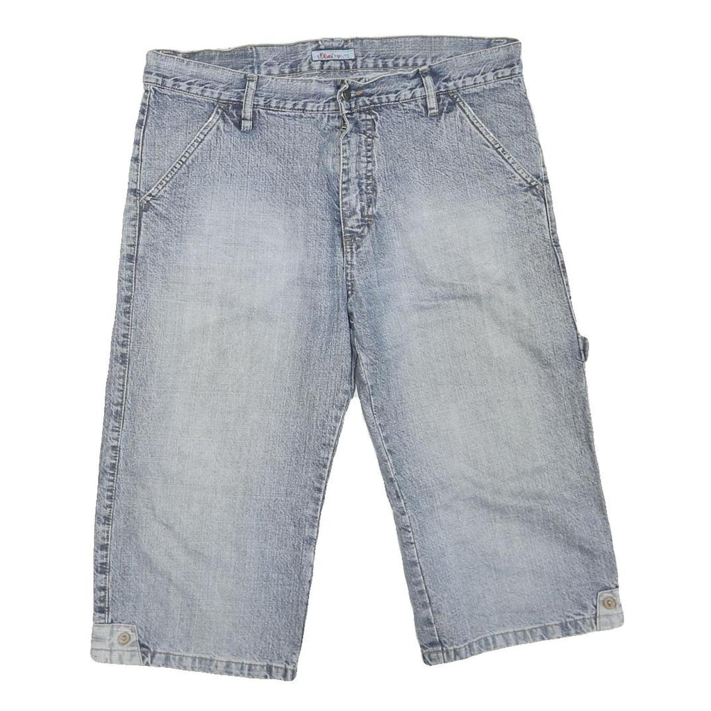 Womens Light Blue Denim Casual Shorts L W36 Cotton Blend Relaxed Fit