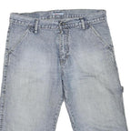 Womens Light Blue Denim Casual Shorts L W36 Cotton Blend Relaxed Fit