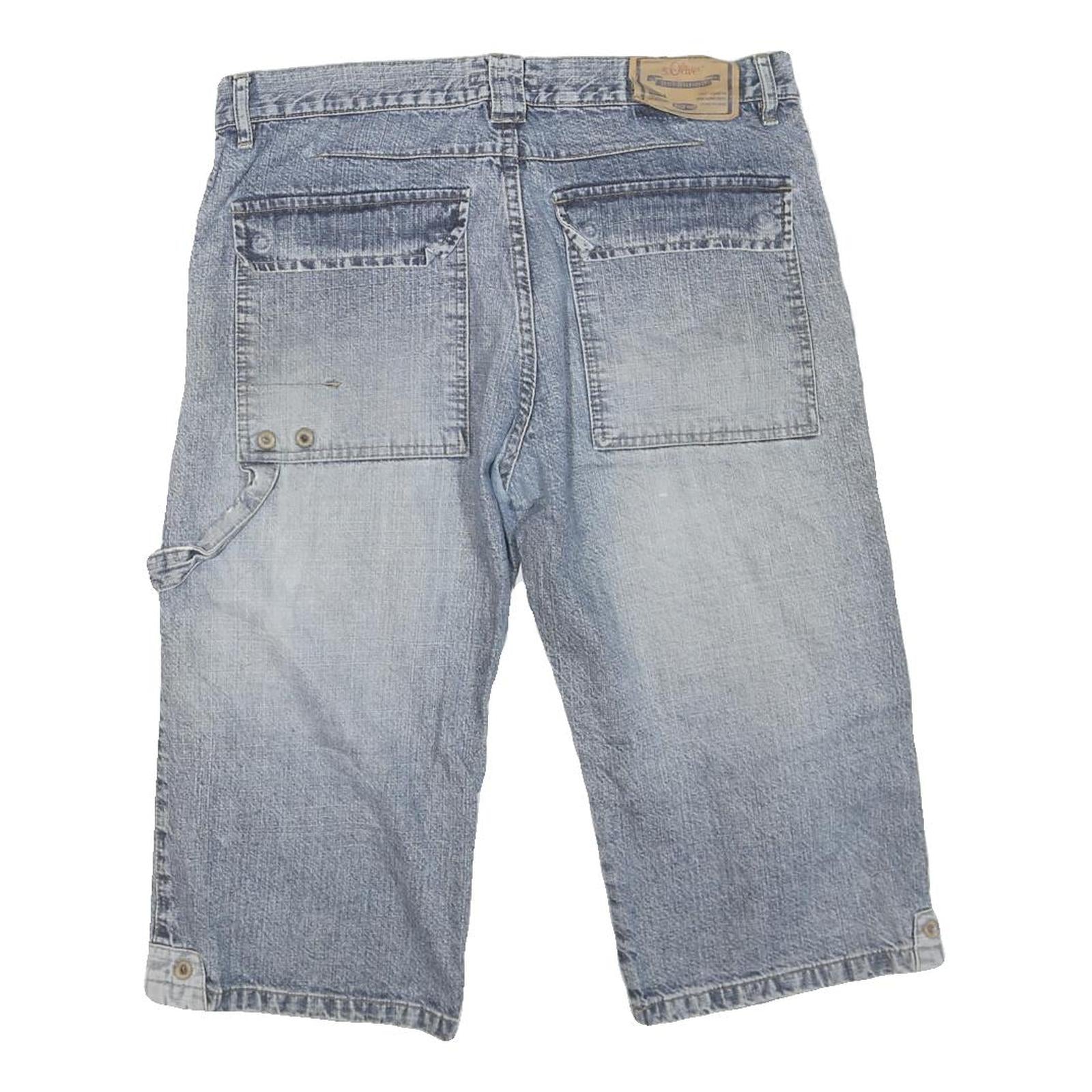 Womens Light Blue Denim Casual Shorts L W36 Cotton Blend Relaxed Fit