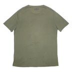 UNDER ARMOUR Mens Green Cotton Blend T-Shirt L Short Sleeve Crew Neck Logo Print