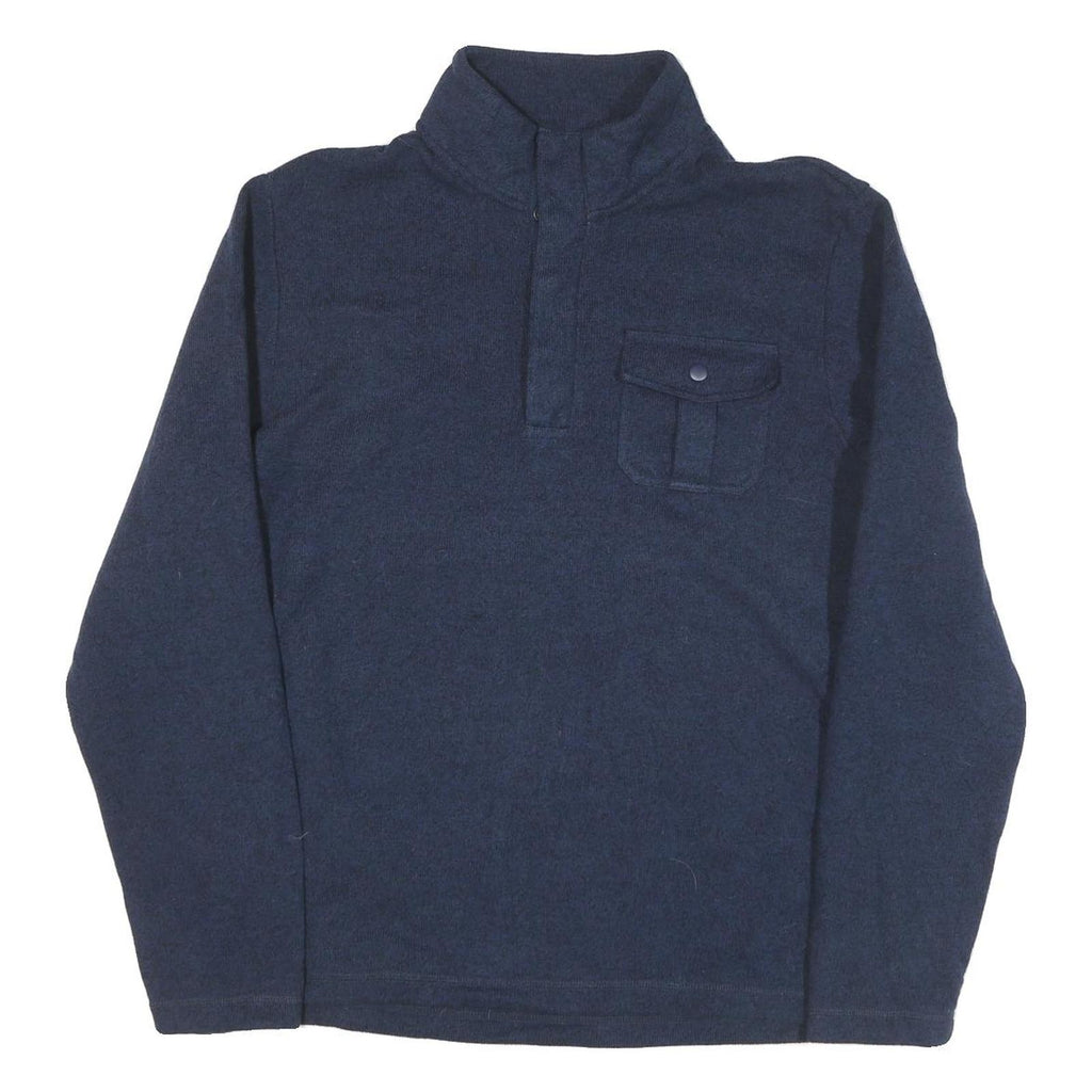 CHAPS Mens Navy Plain Pullover Crew Neck Basic Knit Jumper L Polyester Blend