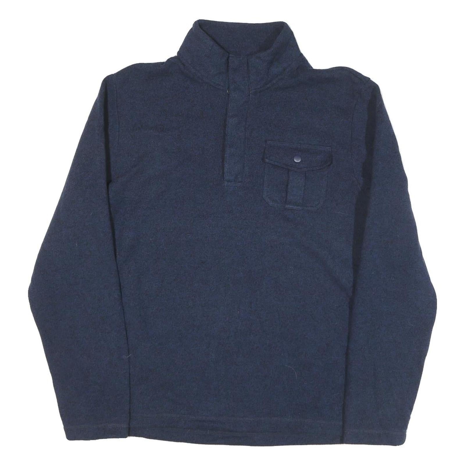CHAPS Mens Navy Plain Pullover Crew Neck Basic Knit Jumper L Polyester Blend