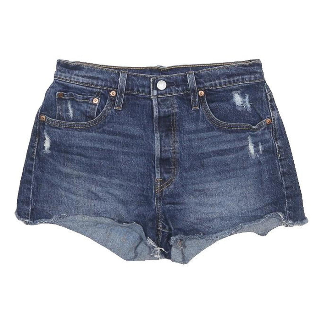 LEVI'S Womens Denim Blue Casual Shorts M W29 Distressed Cut-Off