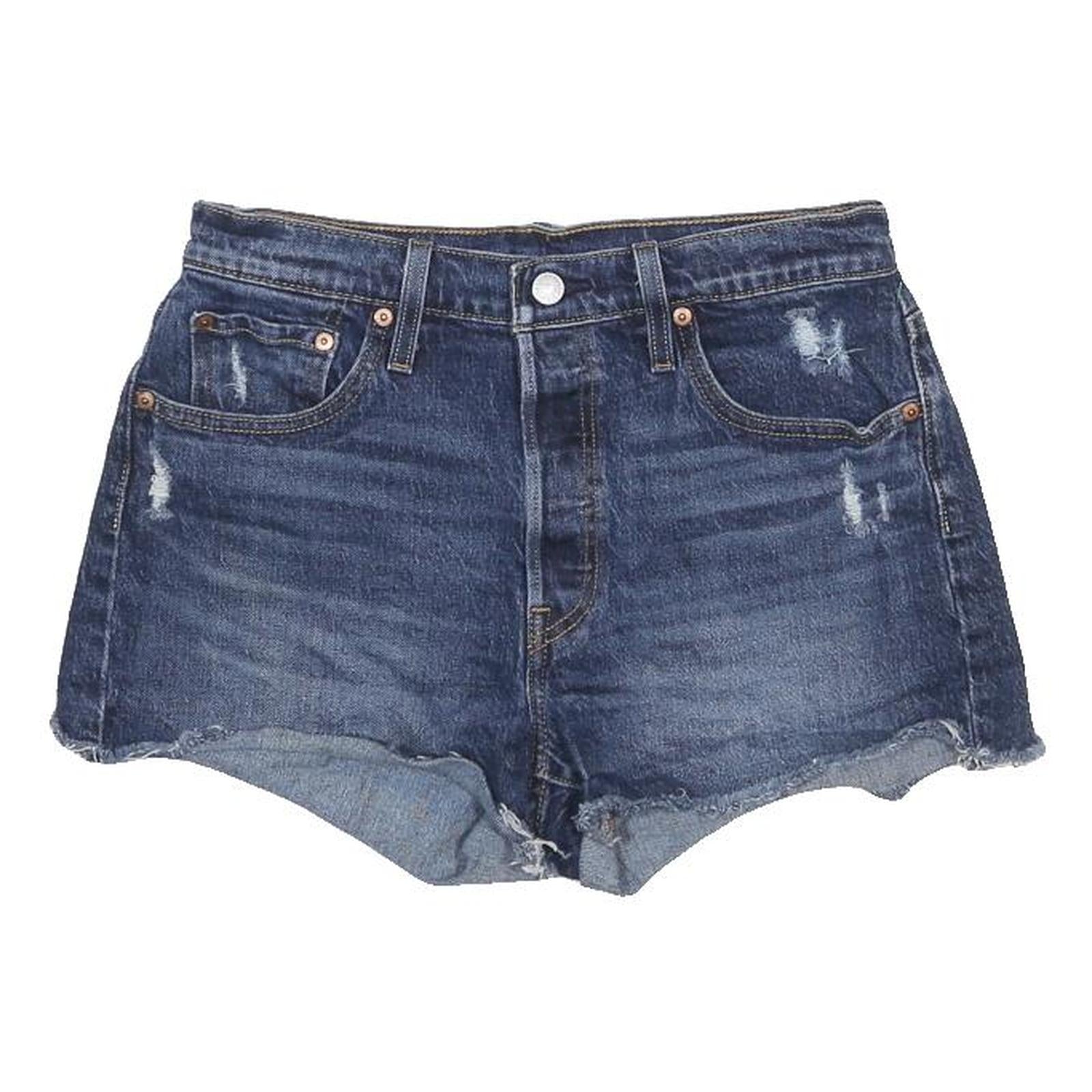 LEVI'S Womens Denim Blue Casual Shorts M W29 Distressed Cut-Off