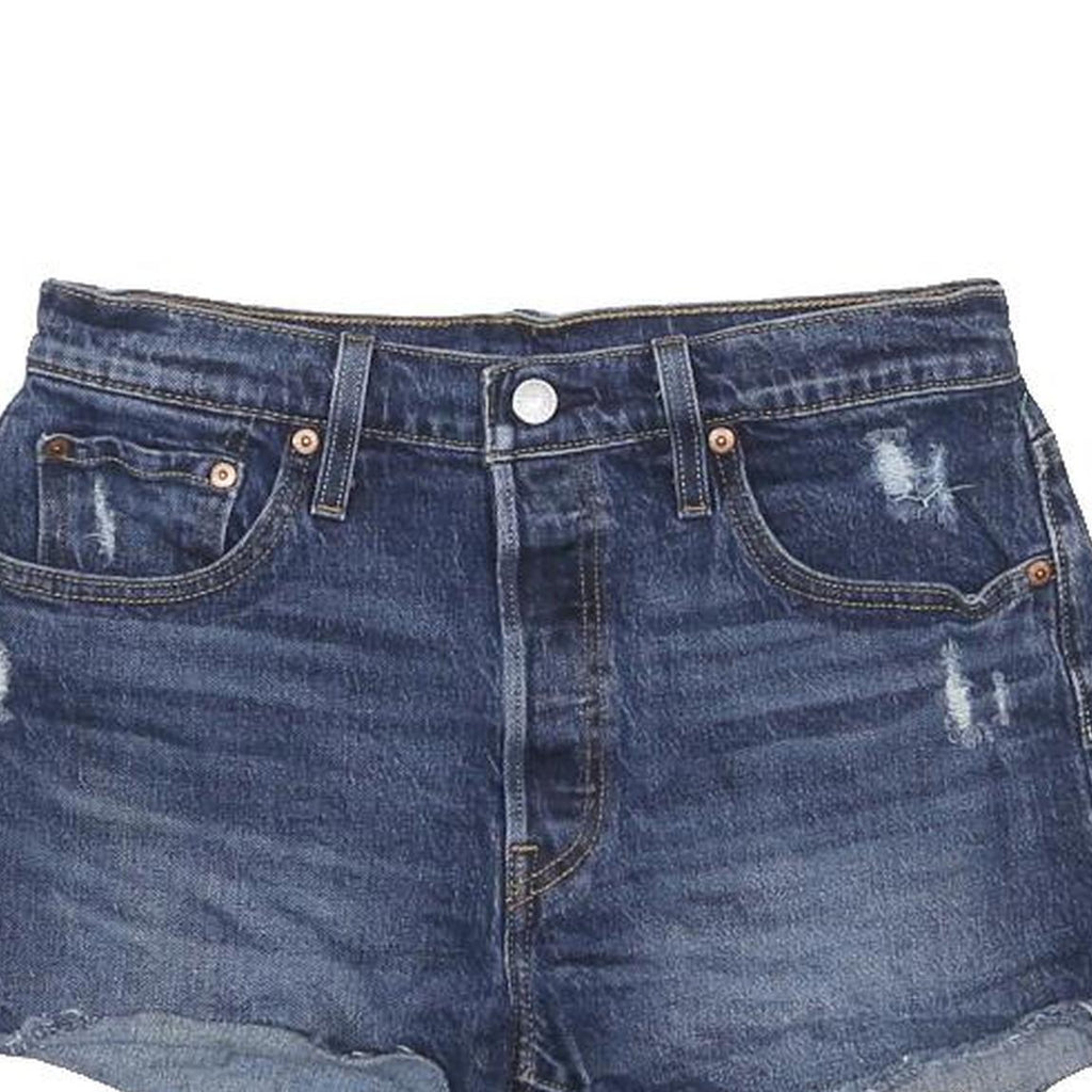 LEVI'S Womens Denim Blue Casual Shorts M W29 Distressed Cut-Off