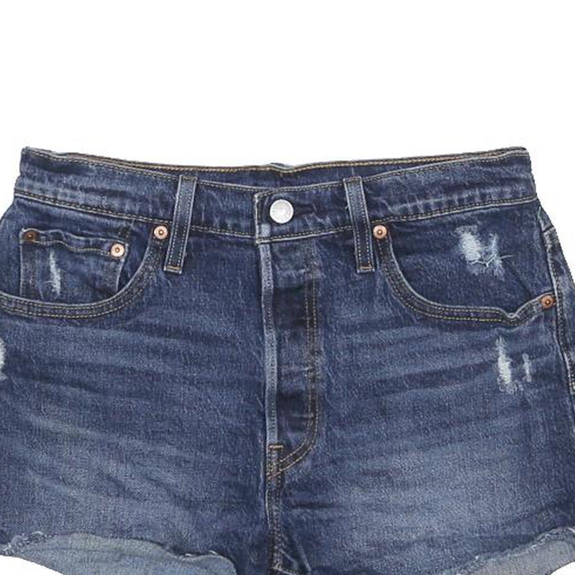 LEVI'S Womens Denim Blue Casual Shorts M W29 Distressed Cut-Off