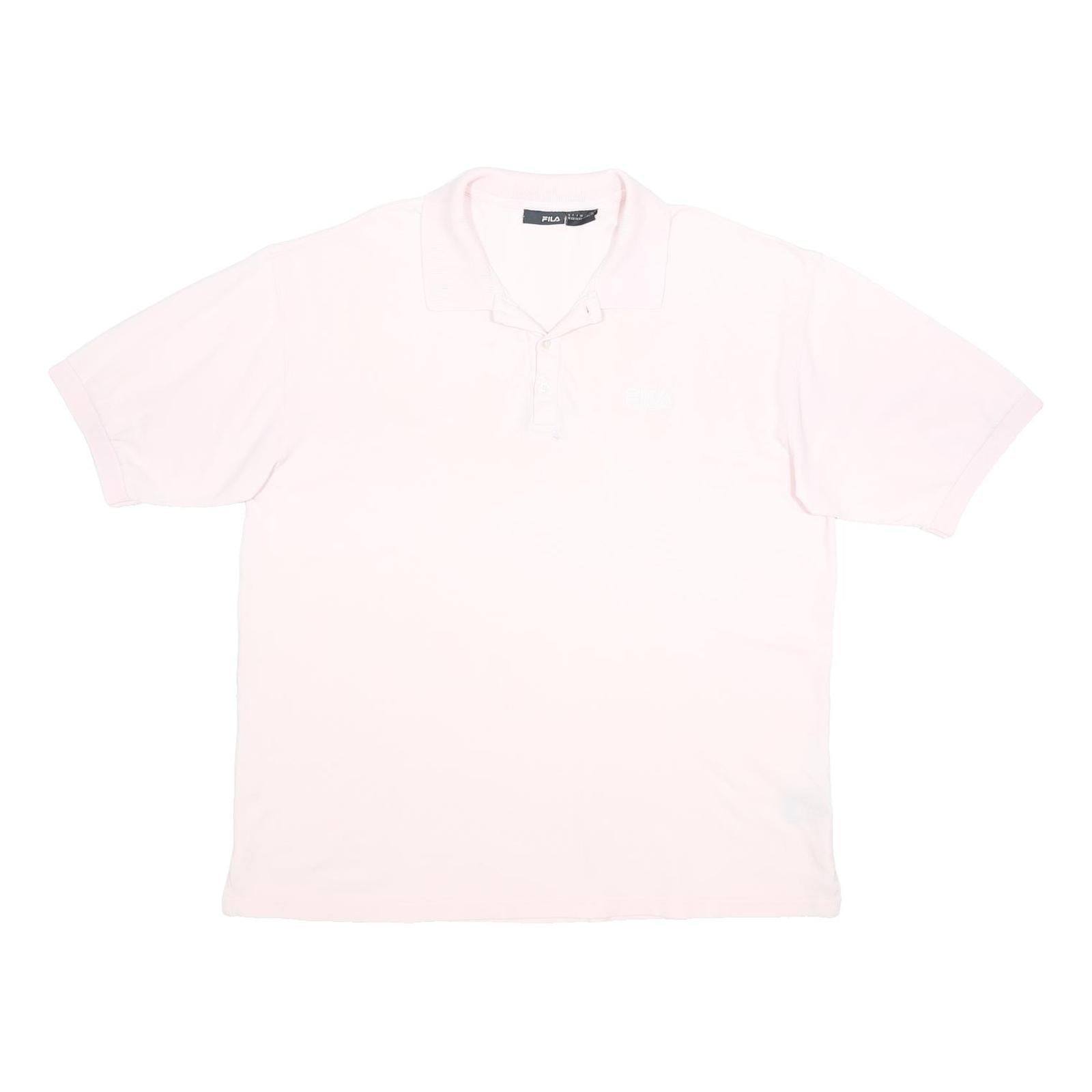 FILA Mens Pink Polo Shirt 2XL Cotton Blend Short Sleeve Basic Casual Wear
