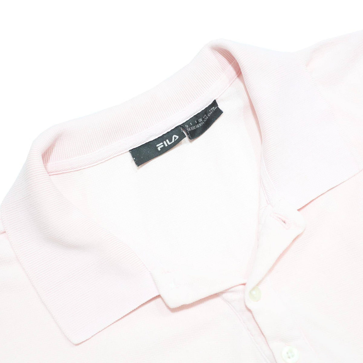 FILA Mens Pink Polo Shirt 2XL Cotton Blend Short Sleeve Basic Casual Wear