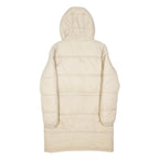 FILA Womens Beige Zip Up Puffer Jacket S Polyester Blend Hooded Long Sleeve