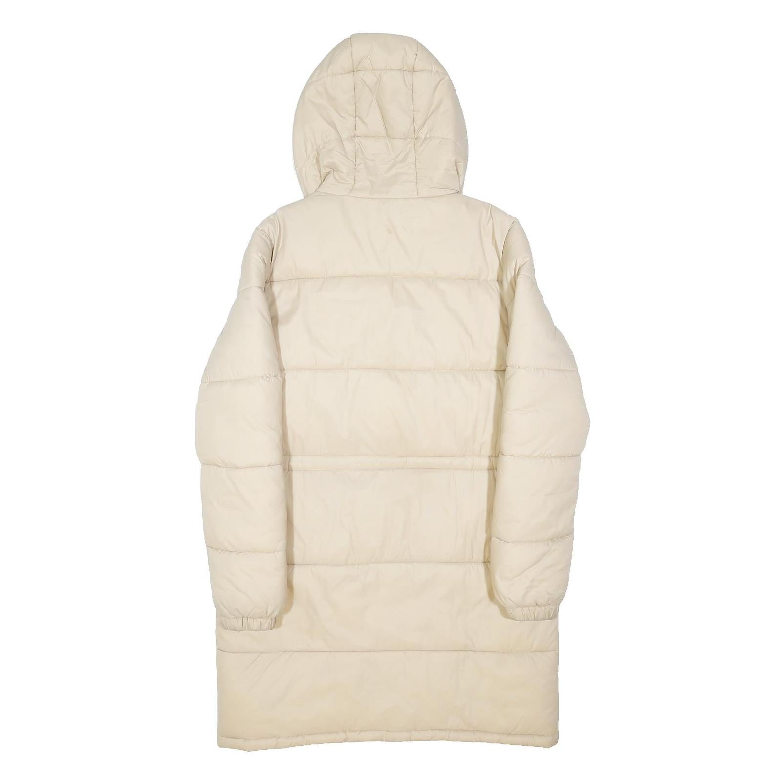 FILA Womens Beige Zip Up Puffer Jacket S Polyester Blend Hooded Long Sleeve