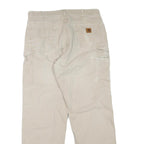 CARHARTT Mens Cotton Blend Beige Regular Fit Straight Leg Trousers W36 L34