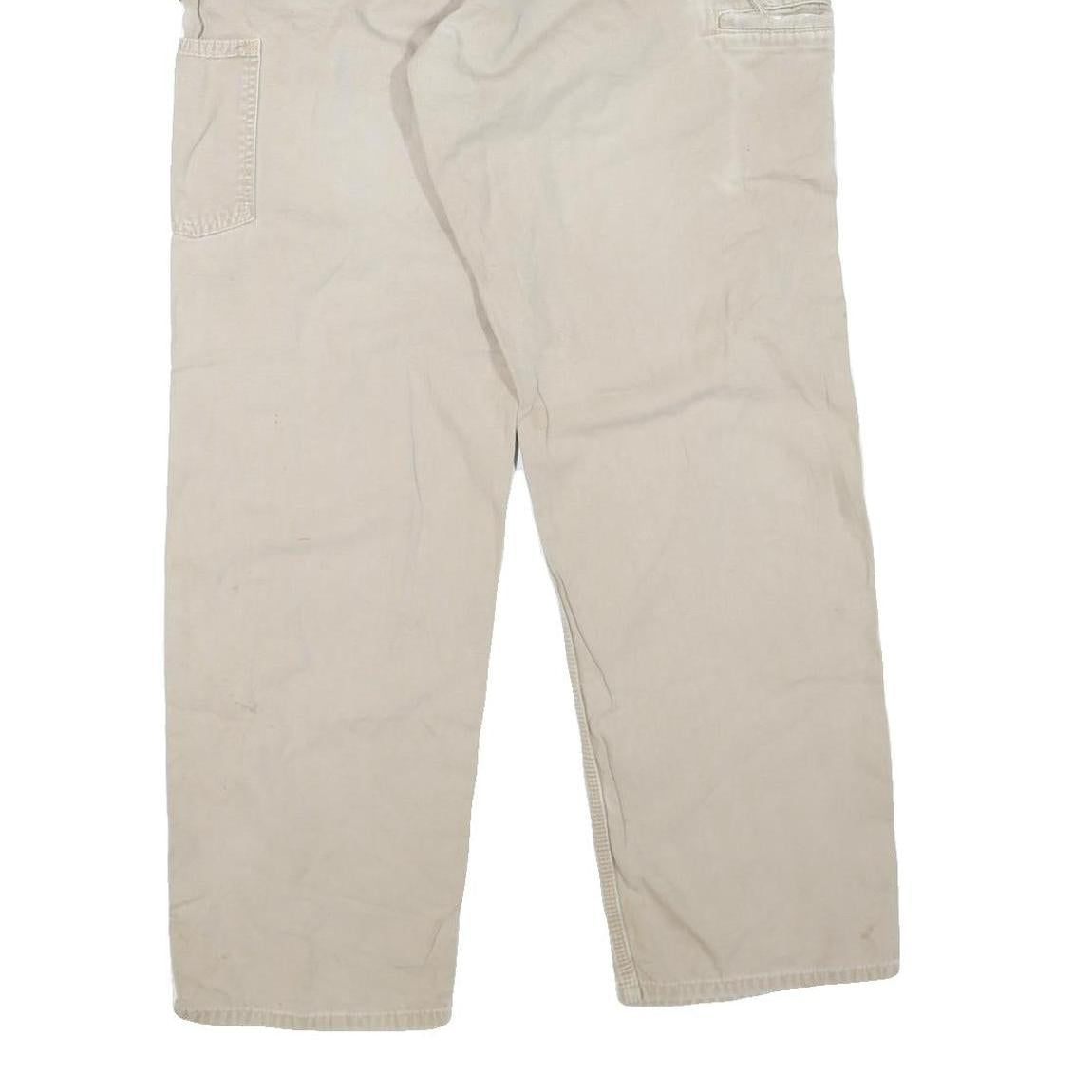 CARHARTT Mens Cotton Blend Beige Regular Fit Straight Leg Trousers W36 L34