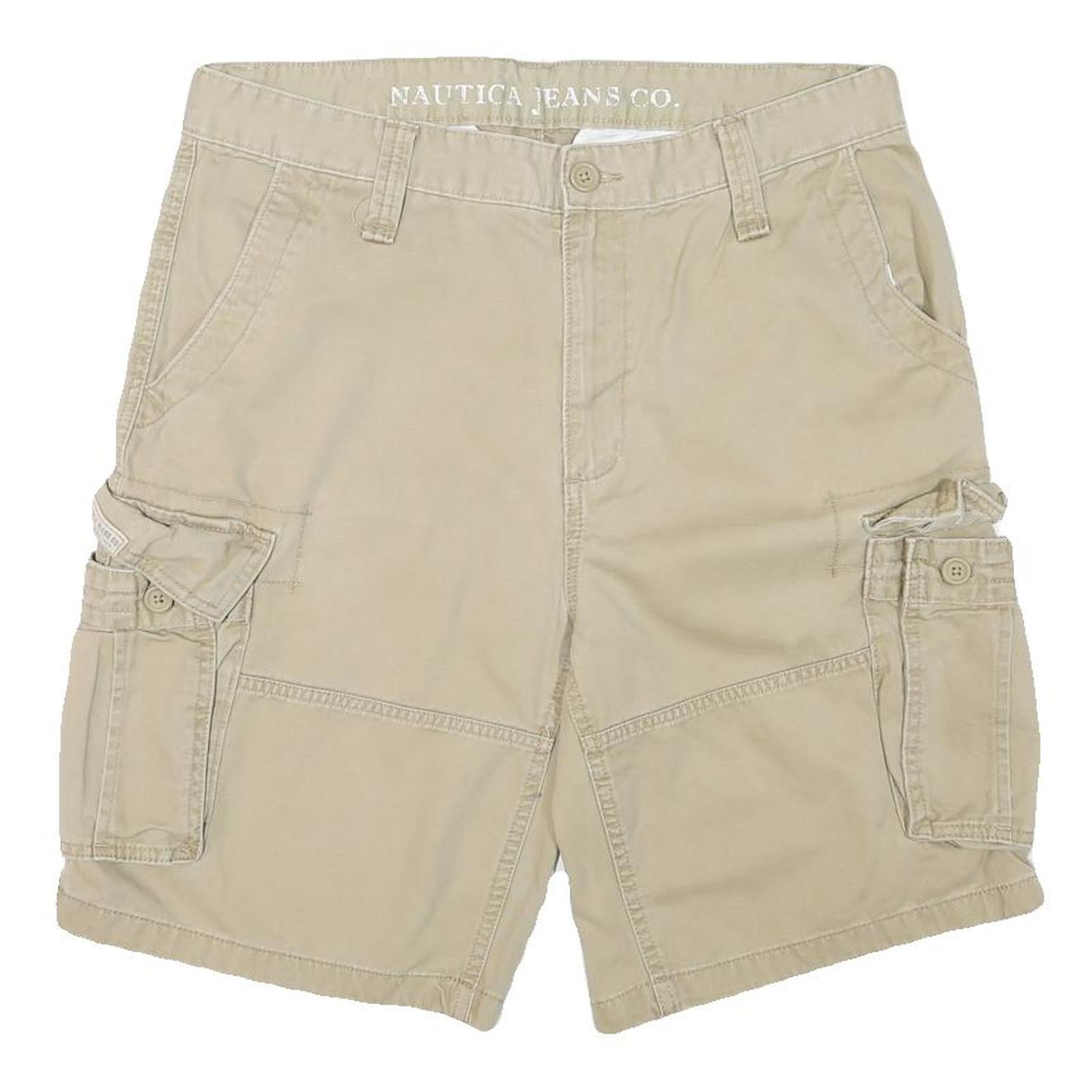 NAUTICA Mens Shorts Beige Casual Cargo Size L W36 Cotton Blend Summer
