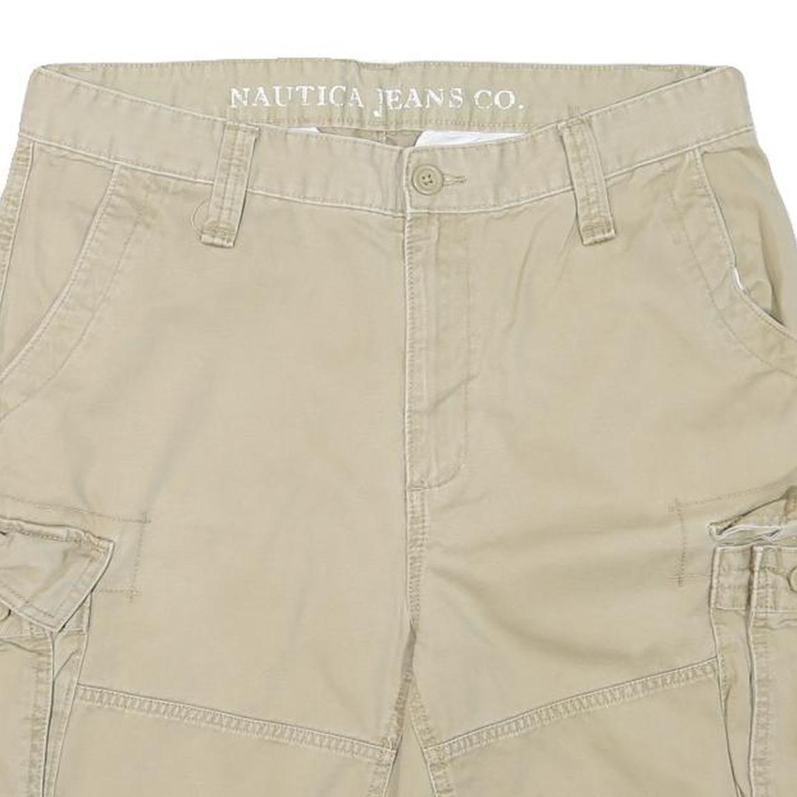 NAUTICA Mens Shorts Beige Casual Cargo Size L W36 Cotton Blend Summer