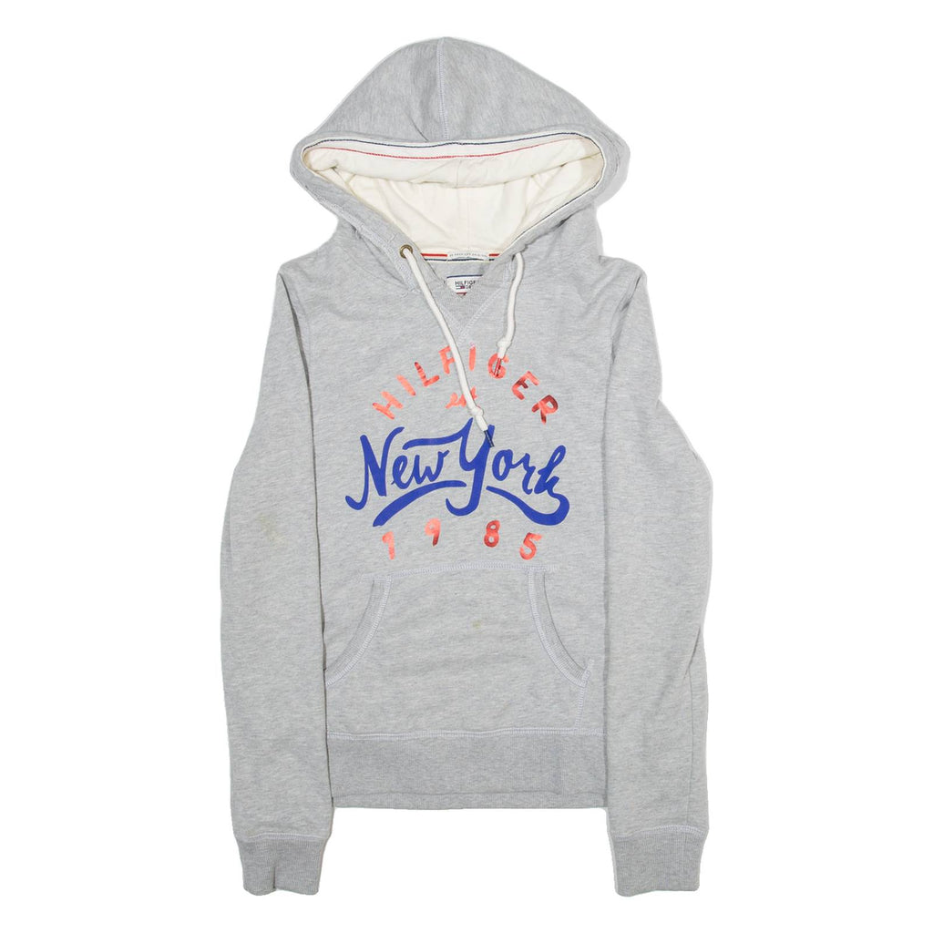 TOMMY HILFIGER Womens Grey Hoodie 90s S
