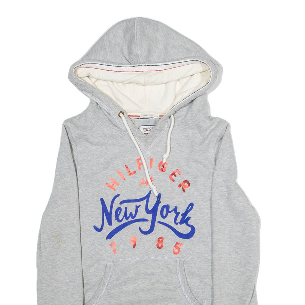 TOMMY HILFIGER Womens Grey Hoodie 90s S
