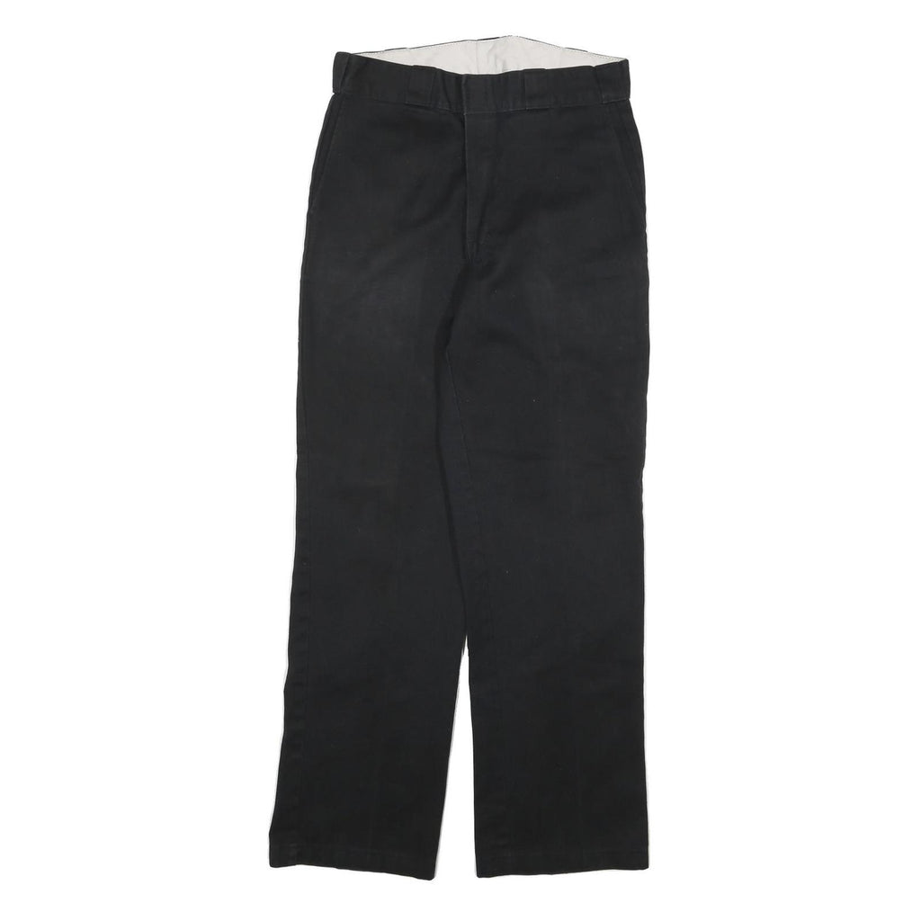 DICKIES Mens Cotton Blend Black Regular Straight Fit Trousers W30 L30 Workwear