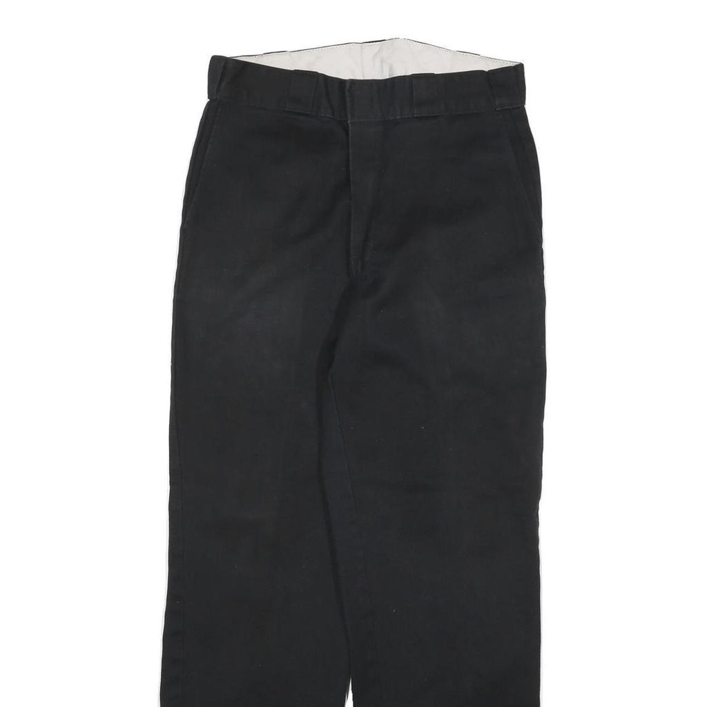 DICKIES Mens Cotton Blend Black Regular Straight Fit Trousers W30 L30 Workwear
