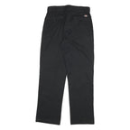 DICKIES Mens Cotton Blend Black Regular Straight Fit Trousers W30 L30 Workwear