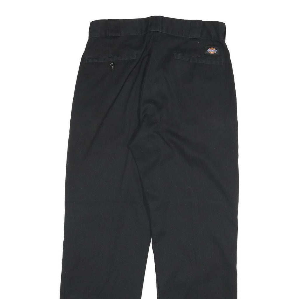 DICKIES Mens Cotton Blend Black Regular Straight Fit Trousers W30 L30 Workwear