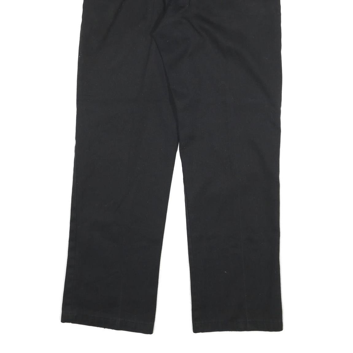 DICKIES Mens Cotton Blend Black Regular Straight Fit Trousers W30 L30 Workwear