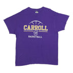MV SPORT Mens Purple Carroll Basketball Graphic T-Shirt L Short Sleeve Crew Neck