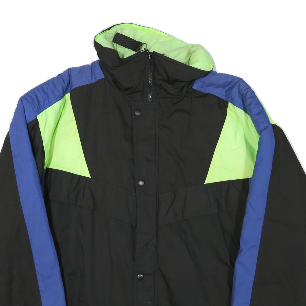DISCOVERY CIRCLE Mens Black & Blue Jacket 2XL Polyester Blend Zip Cold Weather