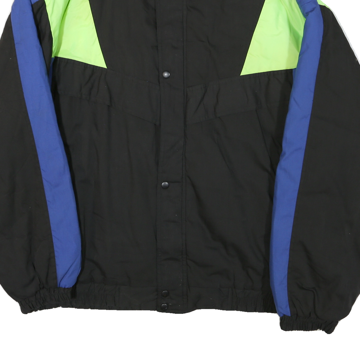 DISCOVERY CIRCLE Mens Black & Blue Jacket 2XL Polyester Blend Zip Cold Weather