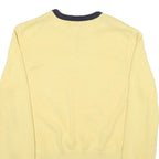 TOMMY HILFIGER Womens Yellow Plain Cotton Blend Jumper Crew Neck Tight Knit L