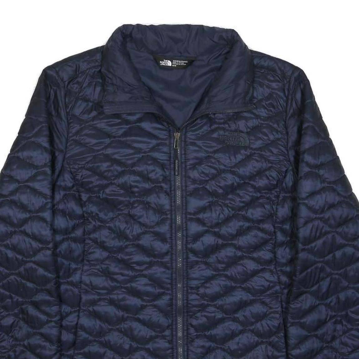 THE NORTH FACE Womens Navy Blue Quilted Jacket M Nylon Lightweight Zip