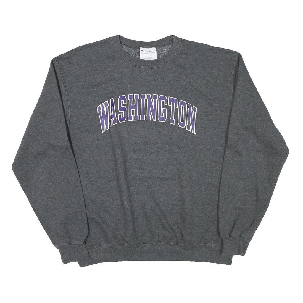 CHAMPION Mens Grey Washington Crew Neck L Sweatshirt Cotton Blend Athletic
