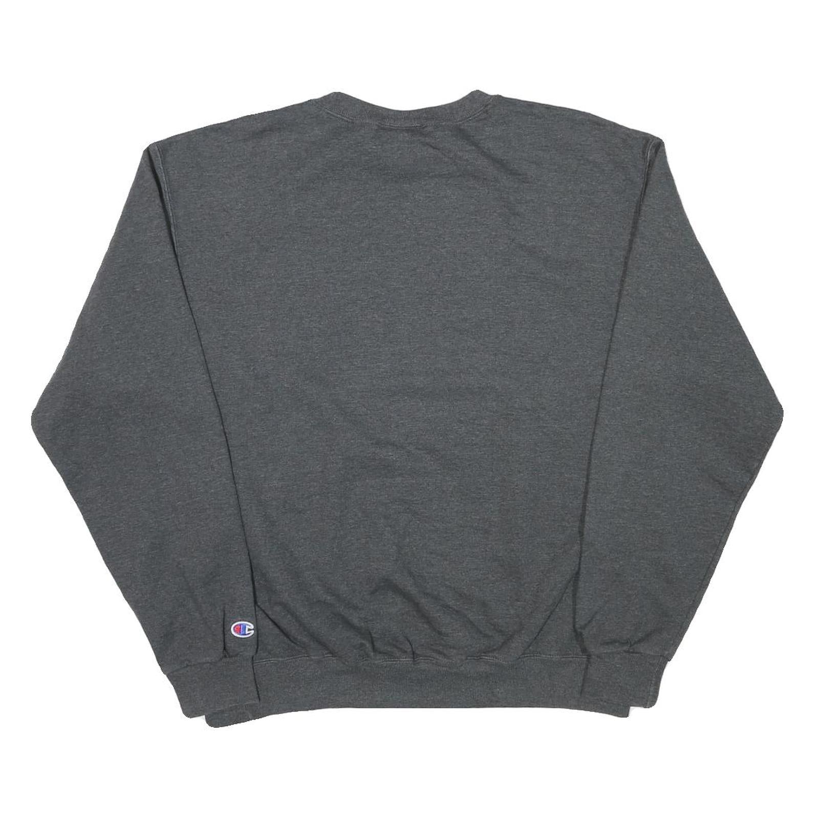 CHAMPION Mens Grey Washington Crew Neck L Sweatshirt Cotton Blend Athletic