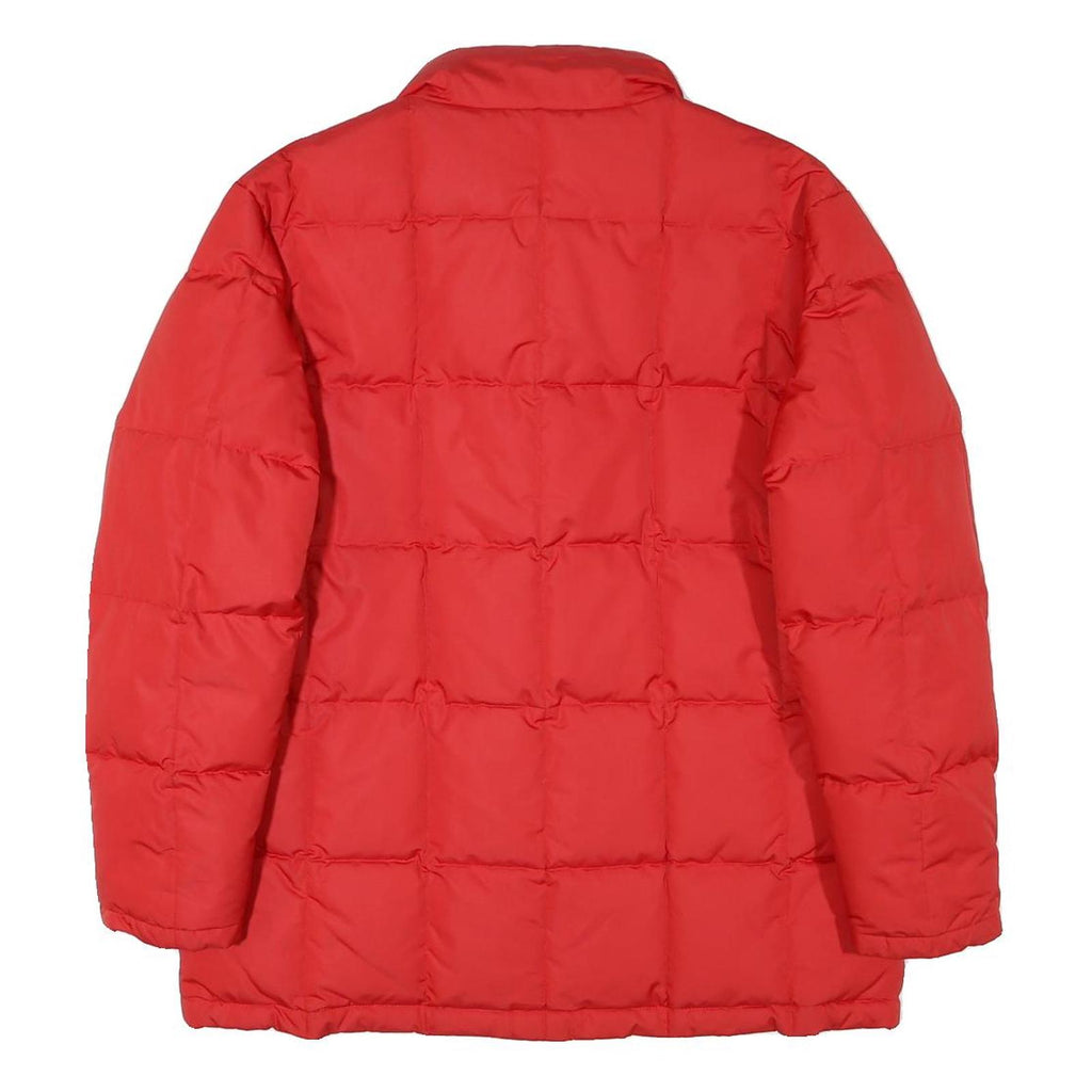 LACOSTE Womens Red Jacket L Polyester Blend Plain Zip Casual Winter Puffer