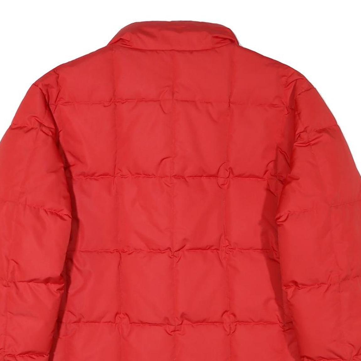 LACOSTE Womens Red Jacket L Polyester Blend Plain Zip Casual Winter Puffer