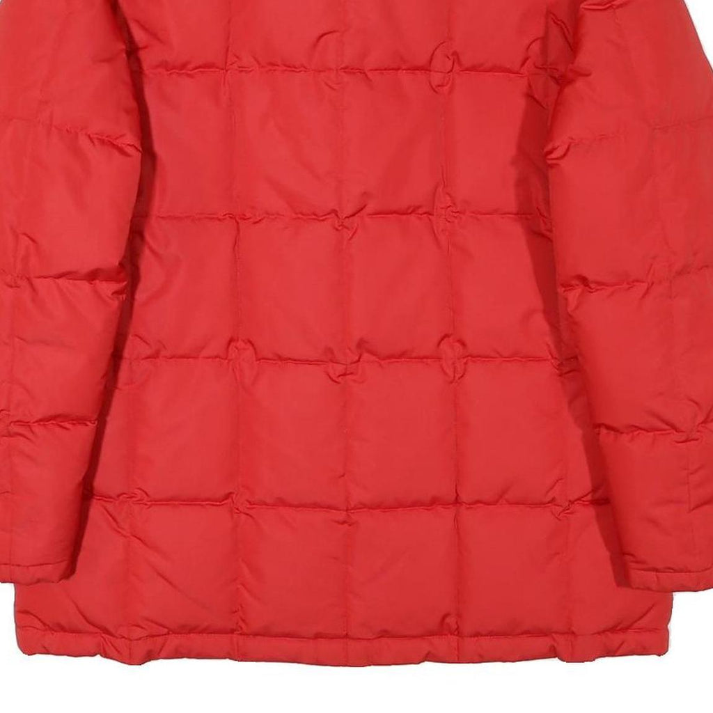LACOSTE Womens Red Jacket L Polyester Blend Plain Zip Casual Winter Puffer
