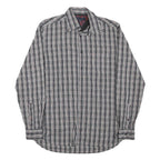 TOMMY HILFIGER Mens Black & White Check Shirt S Classic Cotton Blend Long Sleeve
