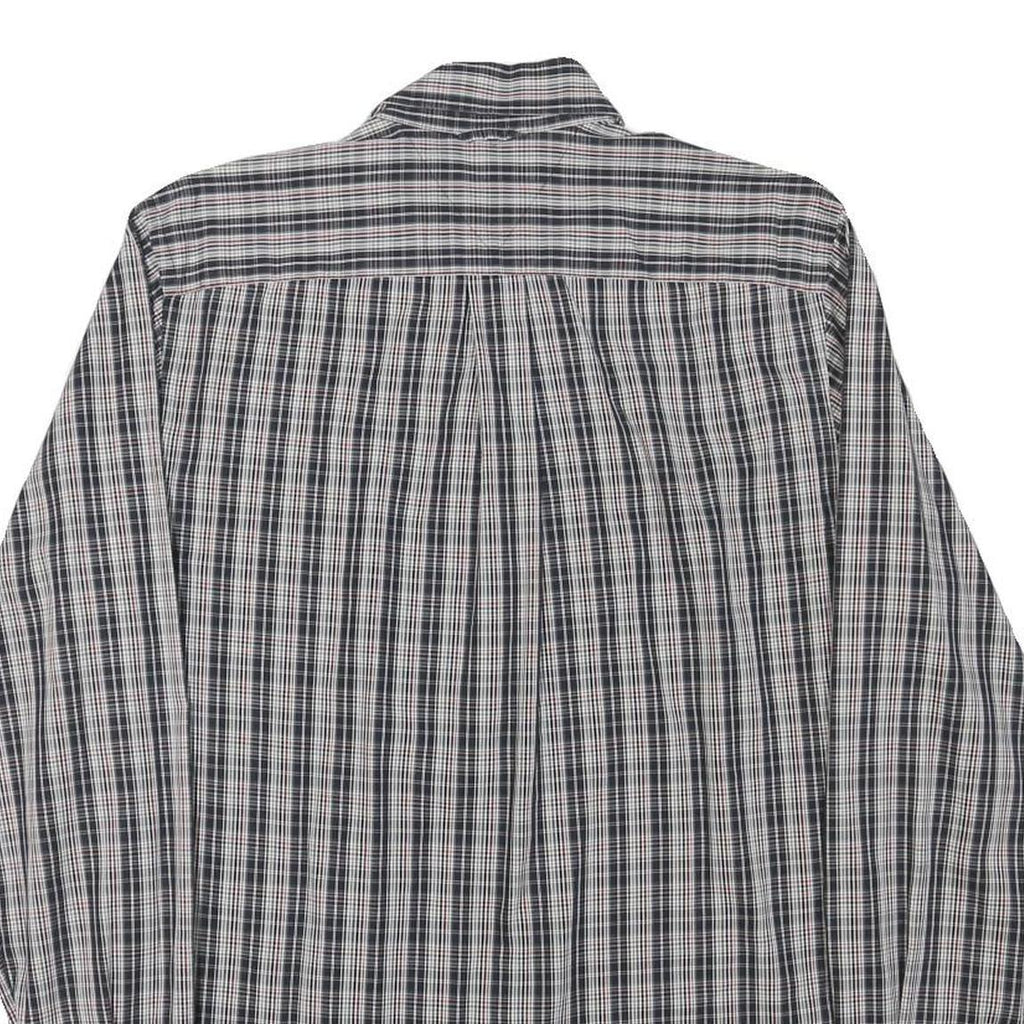 TOMMY HILFIGER Mens Black & White Check Shirt S Classic Cotton Blend Long Sleeve