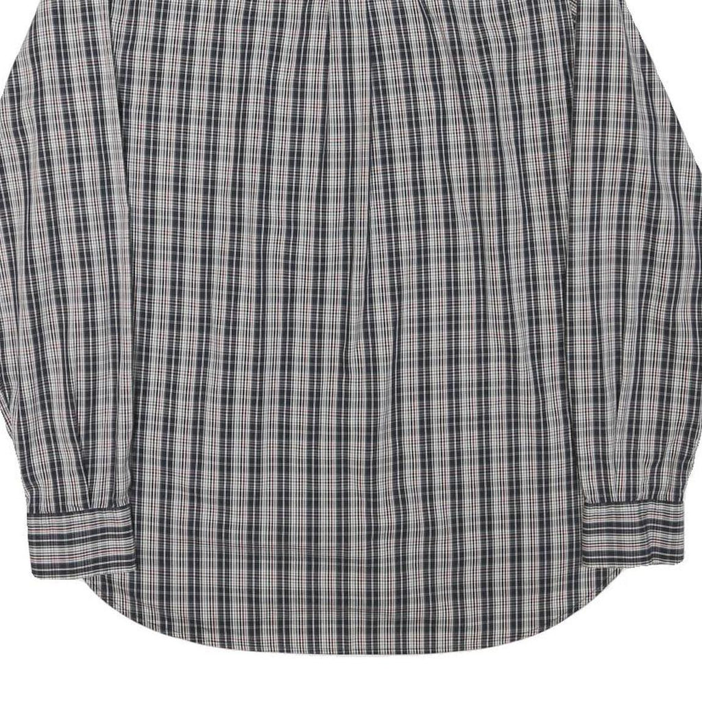TOMMY HILFIGER Mens Black & White Check Shirt S Classic Cotton Blend Long Sleeve