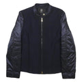BOGNER Womens Navy Blue Wool Blend Jacket S Plain Zip Outdoor Fashion
