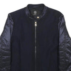 BOGNER Womens Navy Blue Wool Blend Jacket S Plain Zip Outdoor Fashion