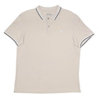 LOTTO Mens Beige Polo Shirt 2XL Cotton Blend Short Sleeve Classic Fit