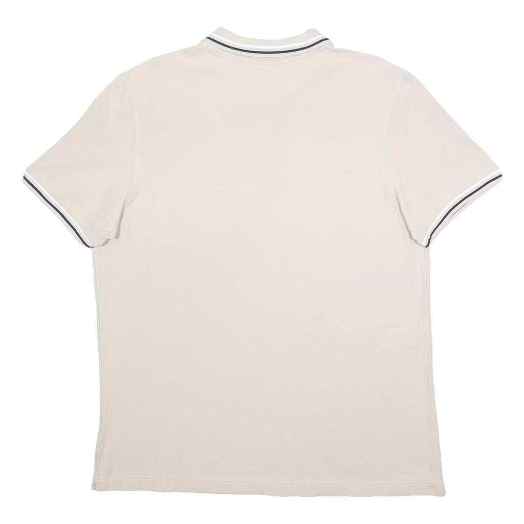 LOTTO Mens Beige Polo Shirt 2XL Cotton Blend Short Sleeve Classic Fit