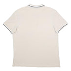 LOTTO Mens Beige Polo Shirt 2XL Cotton Blend Short Sleeve Classic Fit