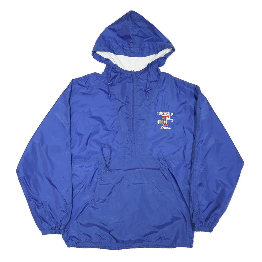 PORT AND COMPANY Mens Blue Jacket M Nylon Plain Hooded Zip Sportswear