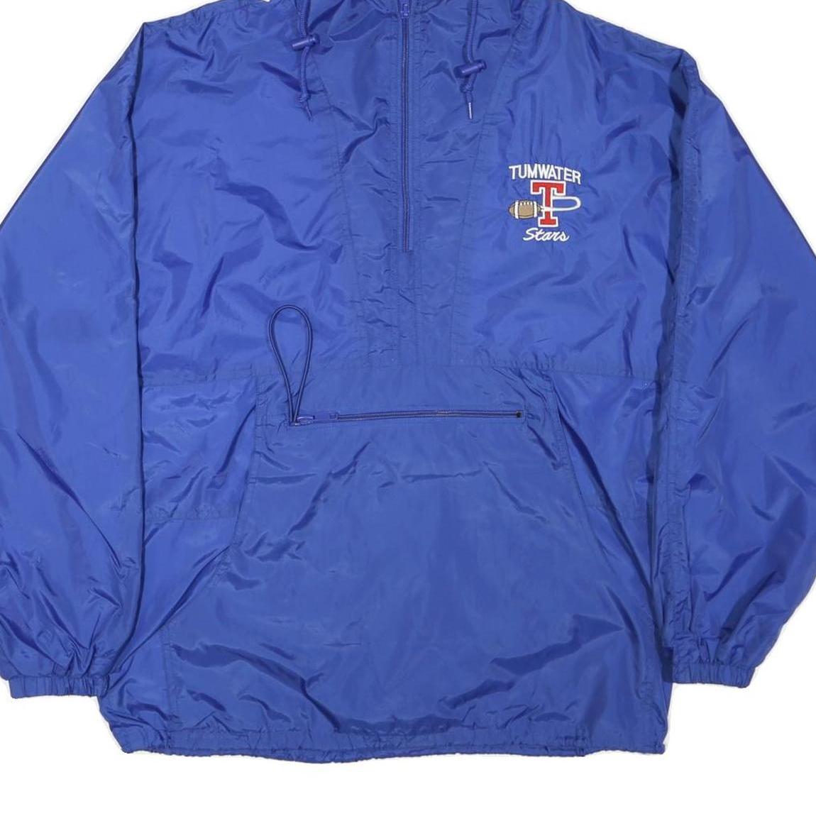 PORT AND COMPANY Mens Blue Jacket M Nylon Plain Hooded Zip Sportswear