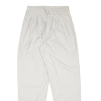 Womens Relaxed White Cotton Blend Trousers W29 L32 Zip Closure Straight Leg