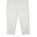 Womens Relaxed White Cotton Blend Trousers W29 L32 Zip Closure Straight Leg