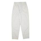 Womens Relaxed White Cotton Blend Trousers W29 L32 Zip Closure Straight Leg