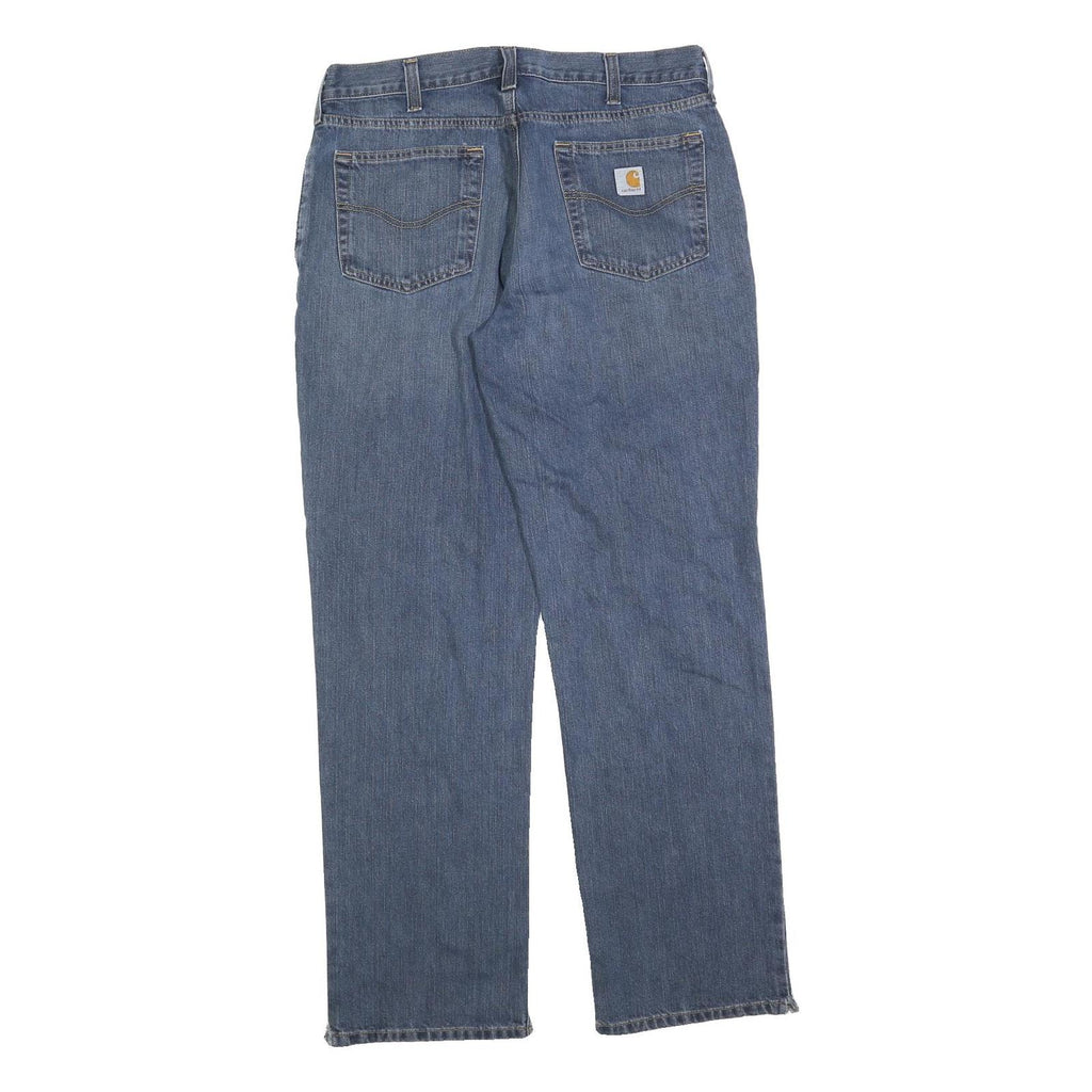 CARHARTT Mens Regular Fit Blue Denim Jeans W36 L34 Classic Zip Closure