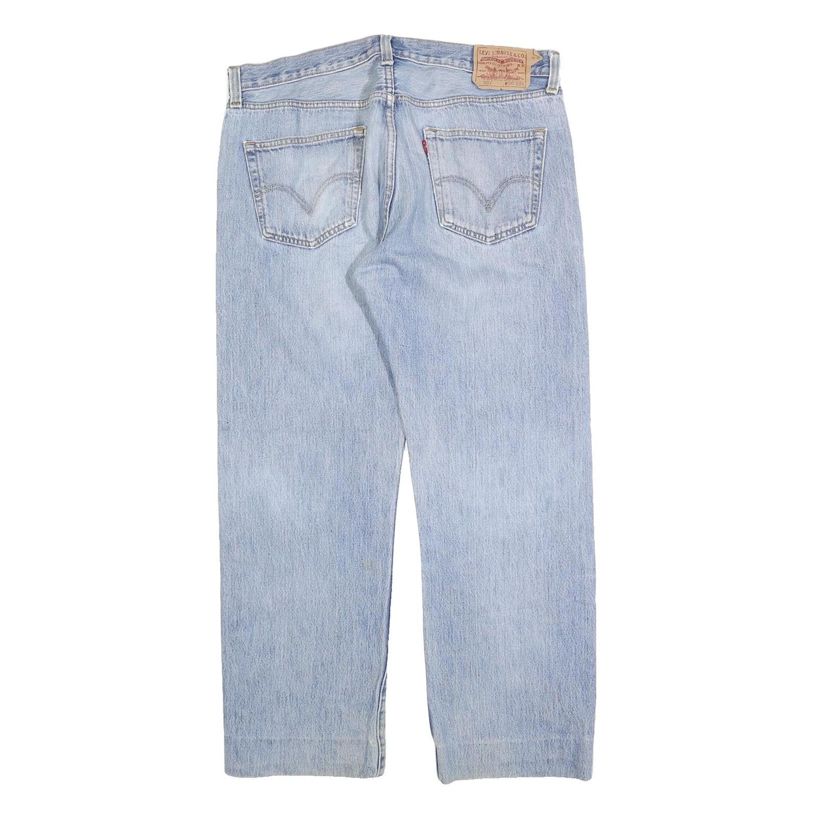 LEVI'S 501 Mens Regular Fit Straight Denim Light W36 L28 Classic Button Fly